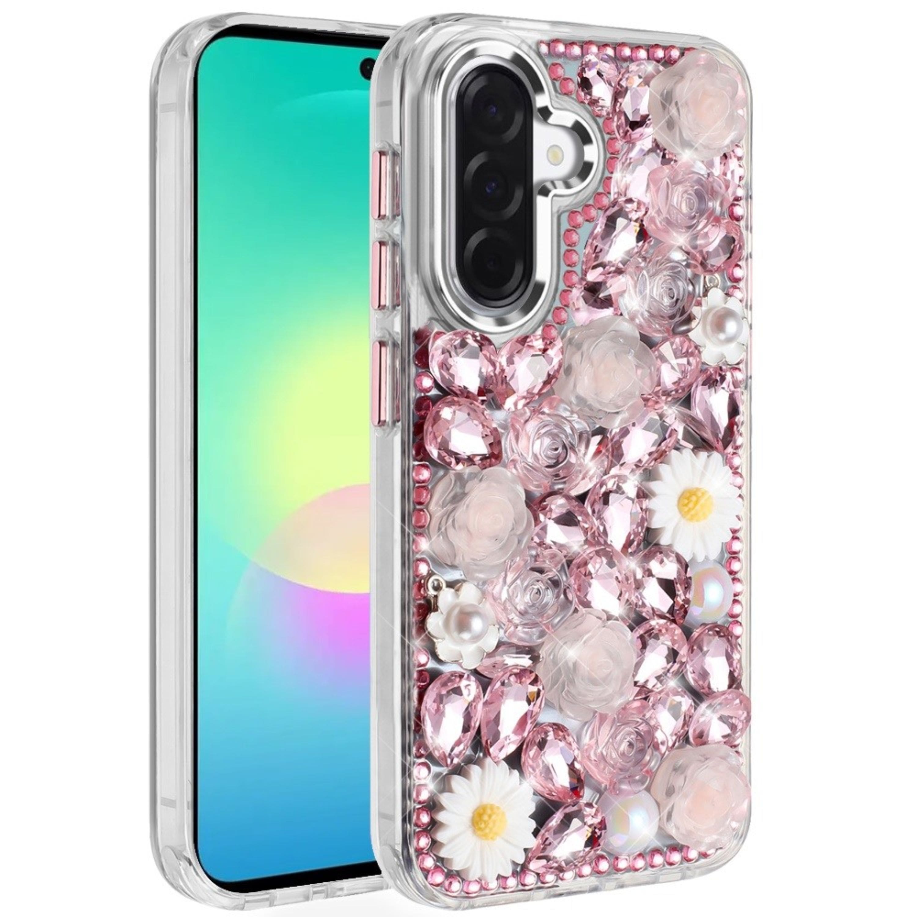Kitcheniva - Full 3D Bling Rhinestone Jewel Cover Plus Tempered Glass For Samsung A27 5G - Pink price history on PriceWatchPro
