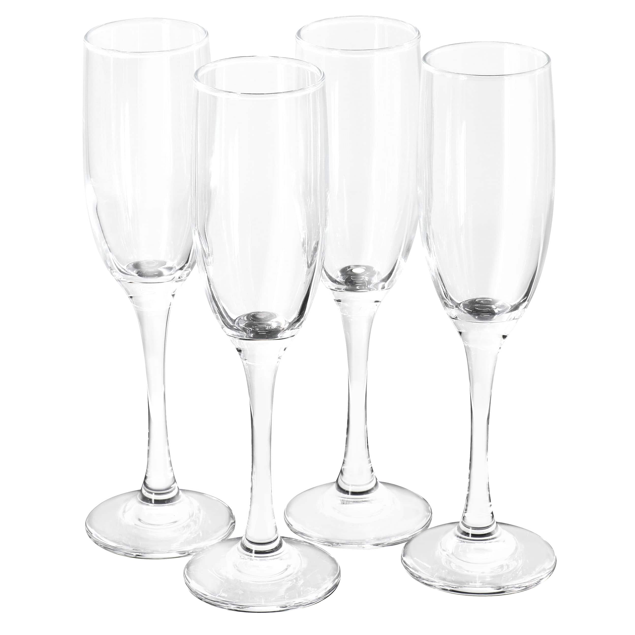 Gibson - Home Belinni 4 Piece 6.4oz Fluted Champagne Glass Set - Clear