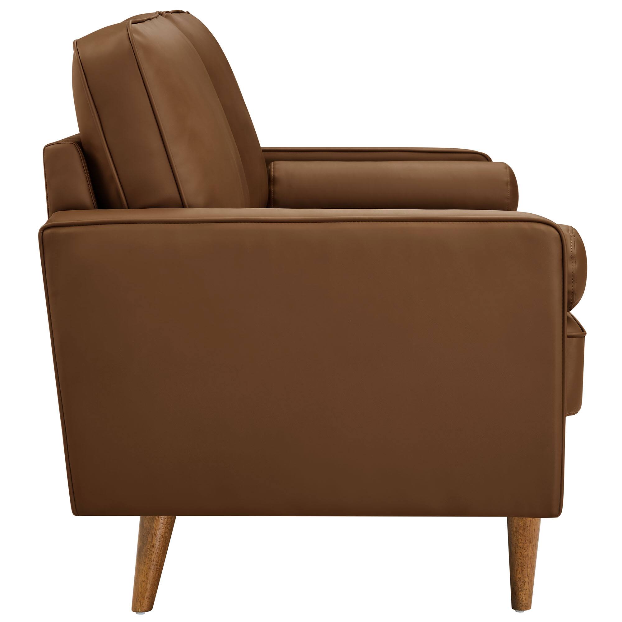 Alt View 2. Modway - Valour Tufted Vegan Leather Sofa by Modway - Brown.