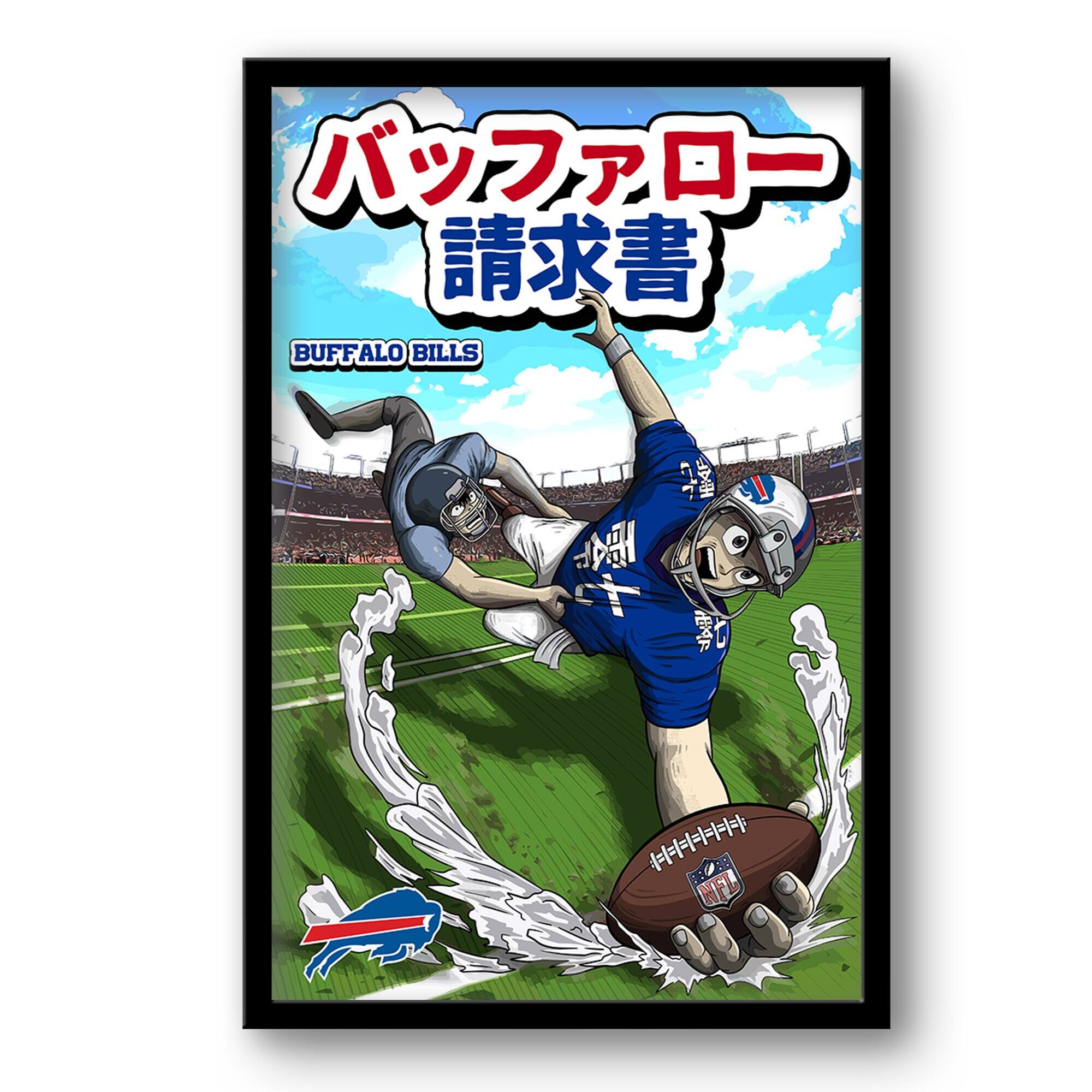 Buffalo Bills 14" x 20" Framed Anime Art Print