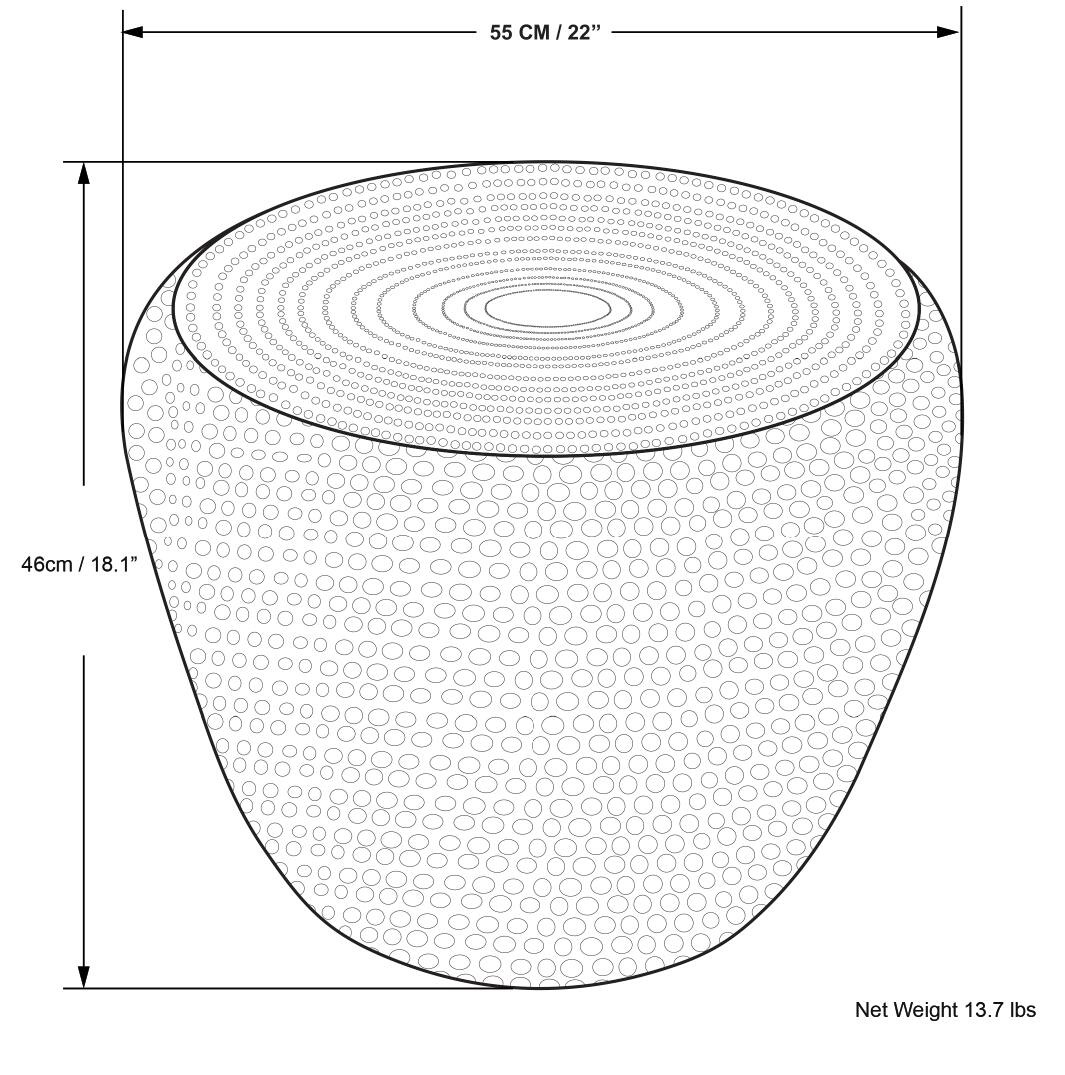 55 CM / 22"  
46cm / 18.1"  
Net Weight 13.7 lbs