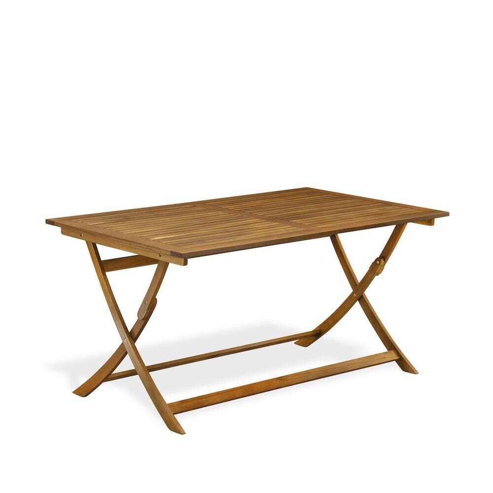 Angle. East West Furniture - BAETFNA Avondale Wooden Folding Table Made of Acacia Wood in Natural Oil finish - Natural Oil.