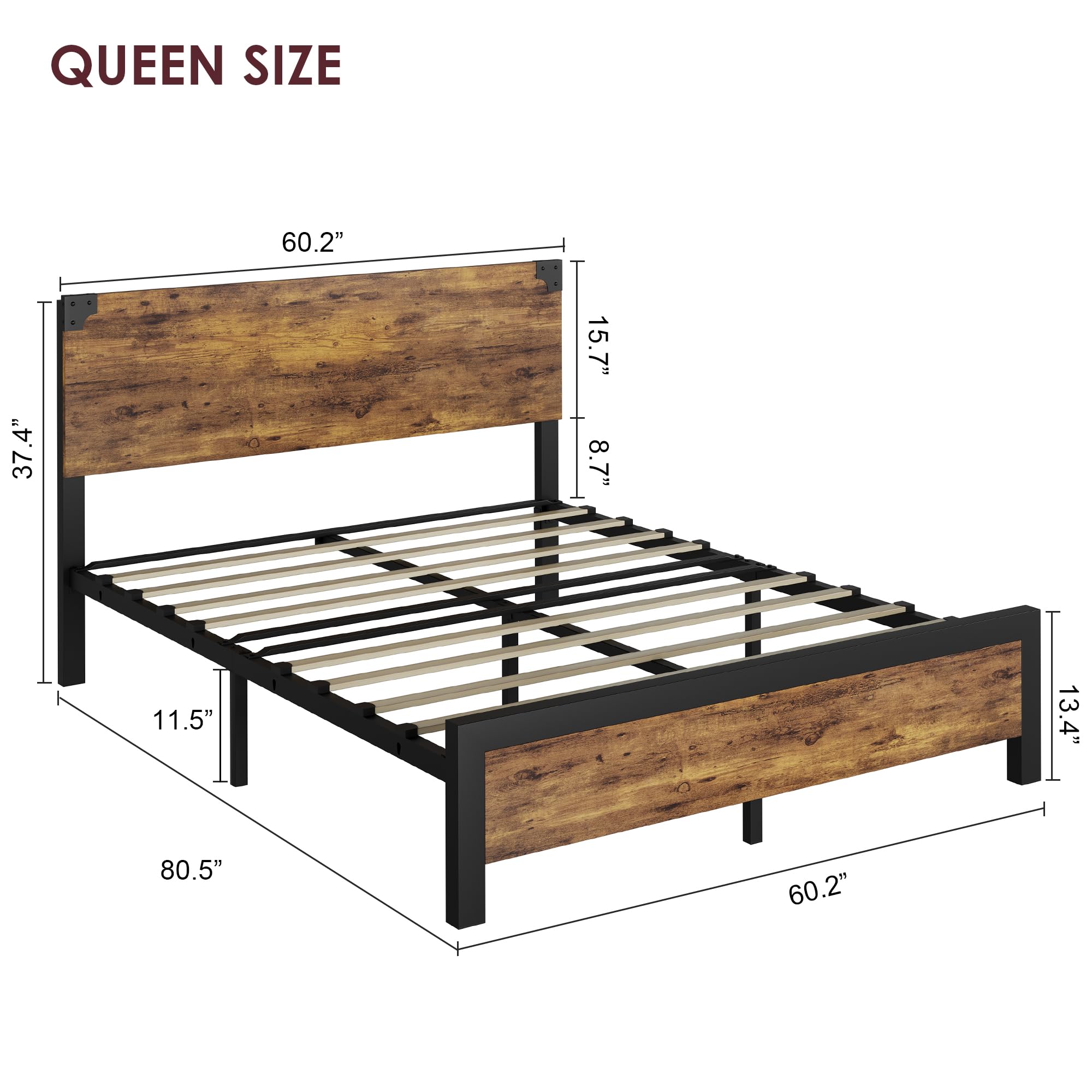 QUEEN SIZE

60.2" x 37.4" x 15.7" x 8.7" x 11.5" x 13.4" x 80.5" x 60.2"