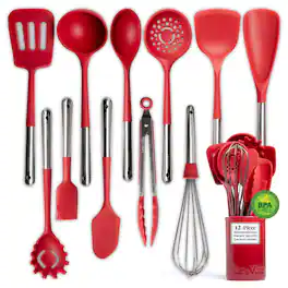 Larder & Vine - 12 Piece Kitchen Cooking Utensil Set - Cabernet