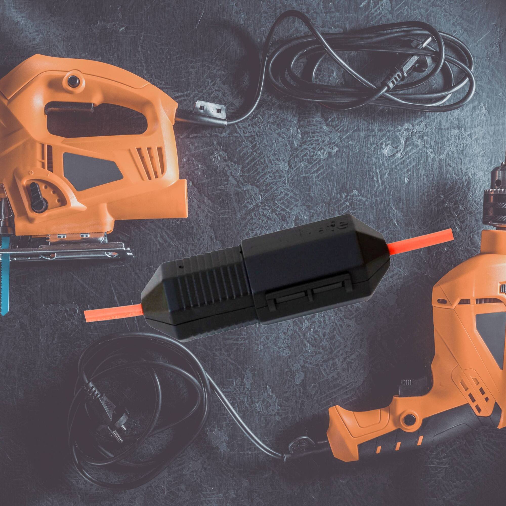 Alt View 4. CordSafe - CordSafe Plus Extension Cord Safety Cover, Water Resistant Plug Protector, Made in the USA, Black, 2-Pack - Black.