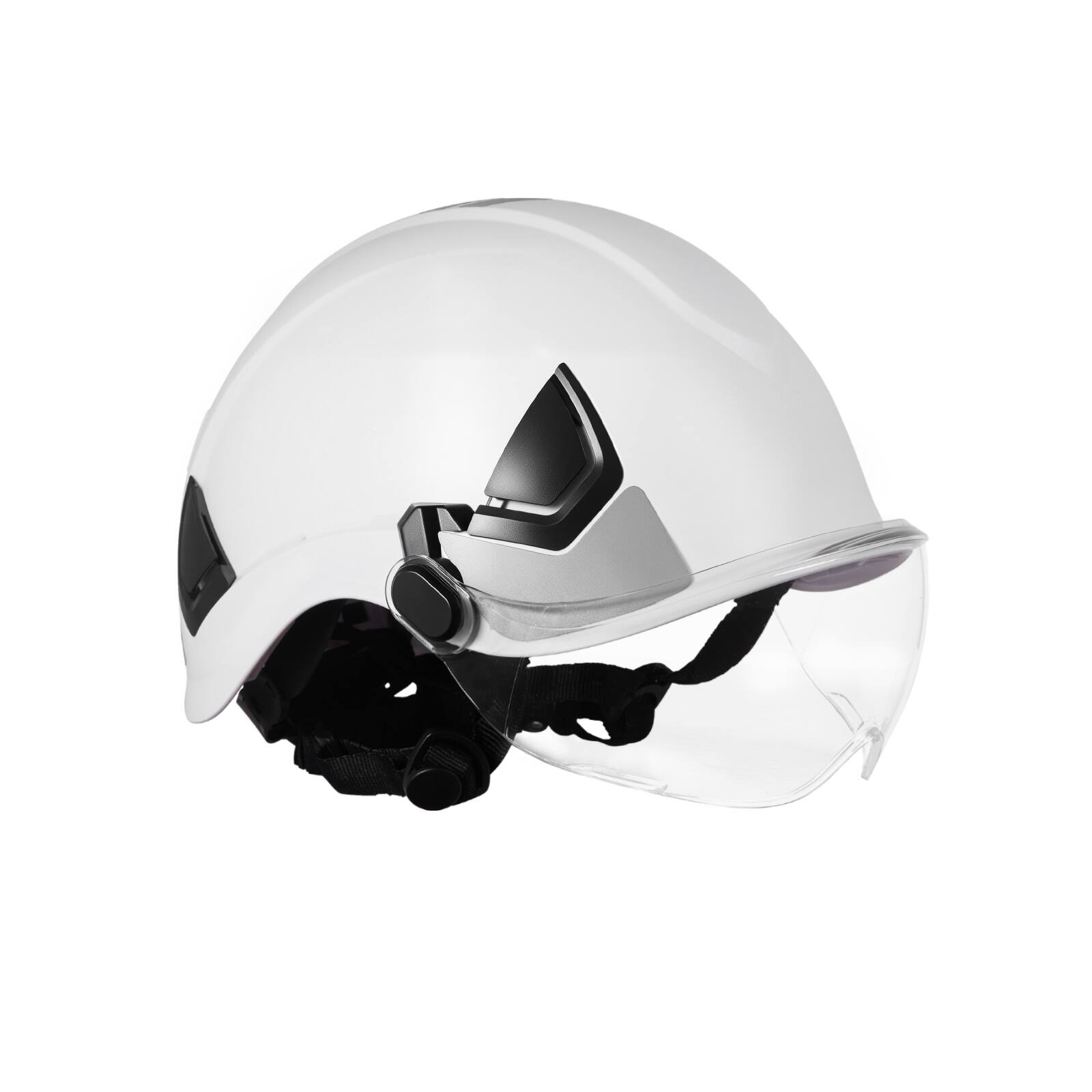 Alt View 4. VEVOR - Industrial Safety Helmet, ANSI/ISEA Z89.1 Approved ABS Hard Hat with Visor & 6-Point Ratchet Suspension - White.