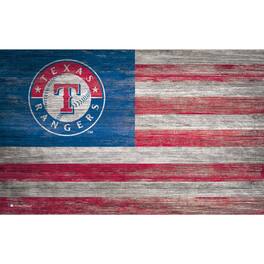 Fan Creations - Texas Rangers 11'' x 19'' Distressed Flag Sign - Multicolor