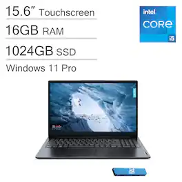 Lenovo - IdeaPad 15.6" FHD Touchscreen Laptop - Intel Core i5 with 16GB Memory - 1TB SSD - Windows 11 Pro - Abyss Blue
