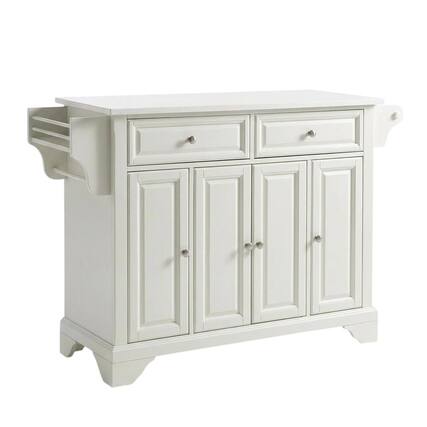 Front. Crosley Furniture - Lafayette Stone Top Full Size Kitchen Island/Cart - White.