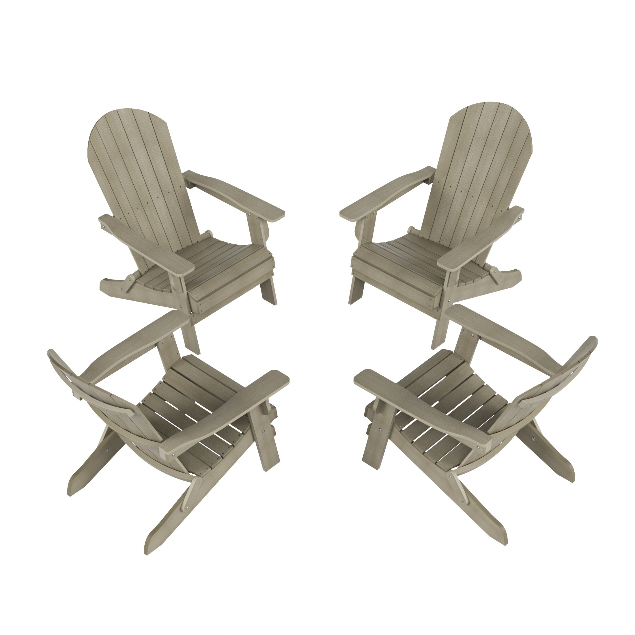 WestinTrends - Tuscany Outdoor Folding Adirondack Seashell Chair (Set of 4) - Weathered Gray price history on PriceWatchPro