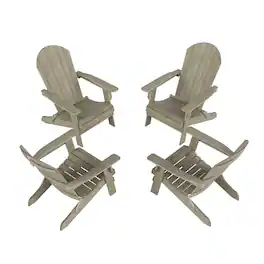 WestinTrends - Tuscany Outdoor Folding Adirondack Seashell Chair (Set of 4) - Weathered Gray