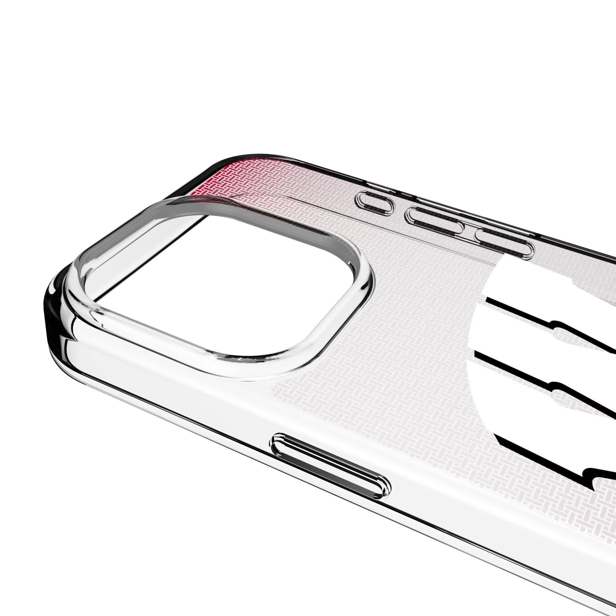 Alt View 2. Keyscaper - Wisconsin Badgers Linen Logo iPhone Clear Case - 13 mini - Multicolor.