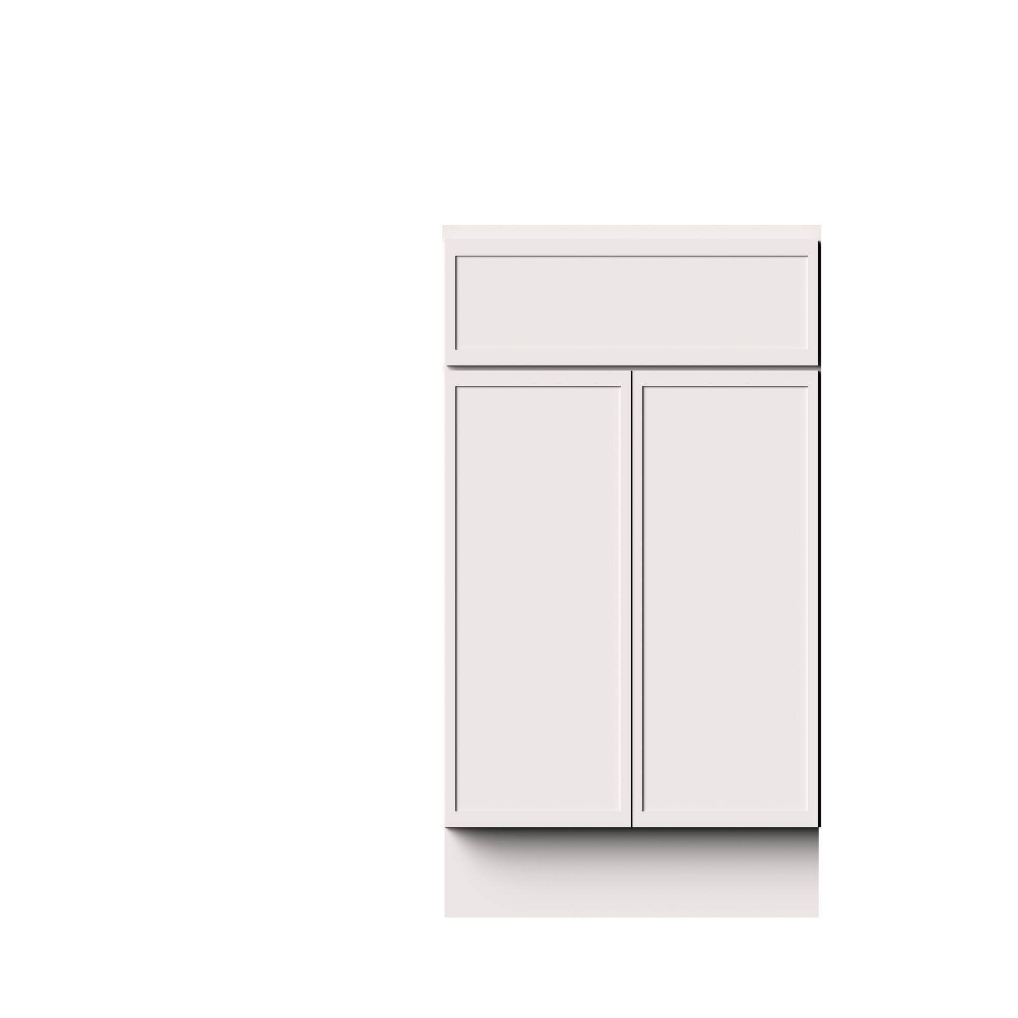 Alt View 1. Boyel Living - 30-in W x 34.5-in H x 24-in D Slim Shaker RTA Kitchen Base Cabinet with Soft-Close - Snow White.