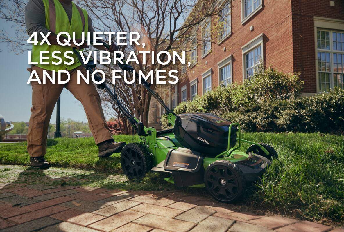4X QUIETER, LESS VIBRATION, AND NO FUMES  
82LM215
