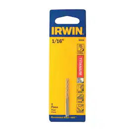 Irwin - 1/16 X 1 7/8 L High Speed Steel Drill Bit Set Straight Shank 2 pc