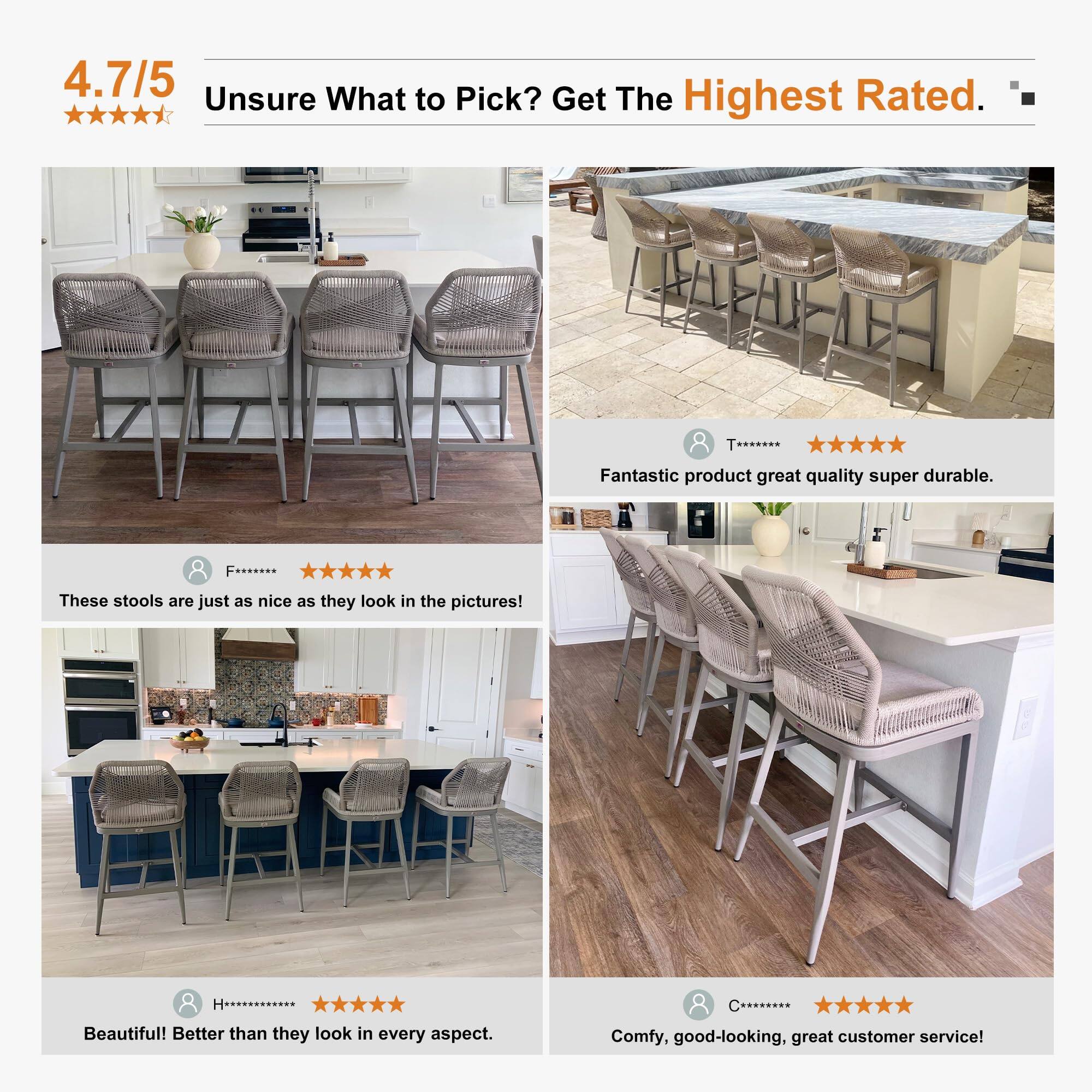 4.7/5 Unsure What to Pick? Get The Highest Rated.

Fantastic product great quality super durable.

These stools are just as nice as they look in the pictures!

Beautiful! Better than they look in every aspect.

Comfy, good-looking, great customer service!