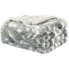 Noble House - Plazatex Alaska Sherpa Decorative Super Soft Throw Blanket for Sleep/Decor 50" X 60" Grey - Gray