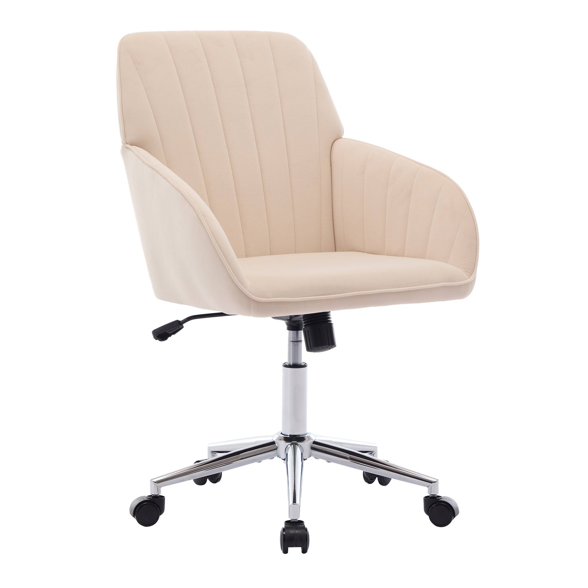 Alt View 5. Forest'nSky - Silver Metal Adjustable Office Chair with Ergonomic Swivel Chair, Backrest Seat,khaki - Khaki.