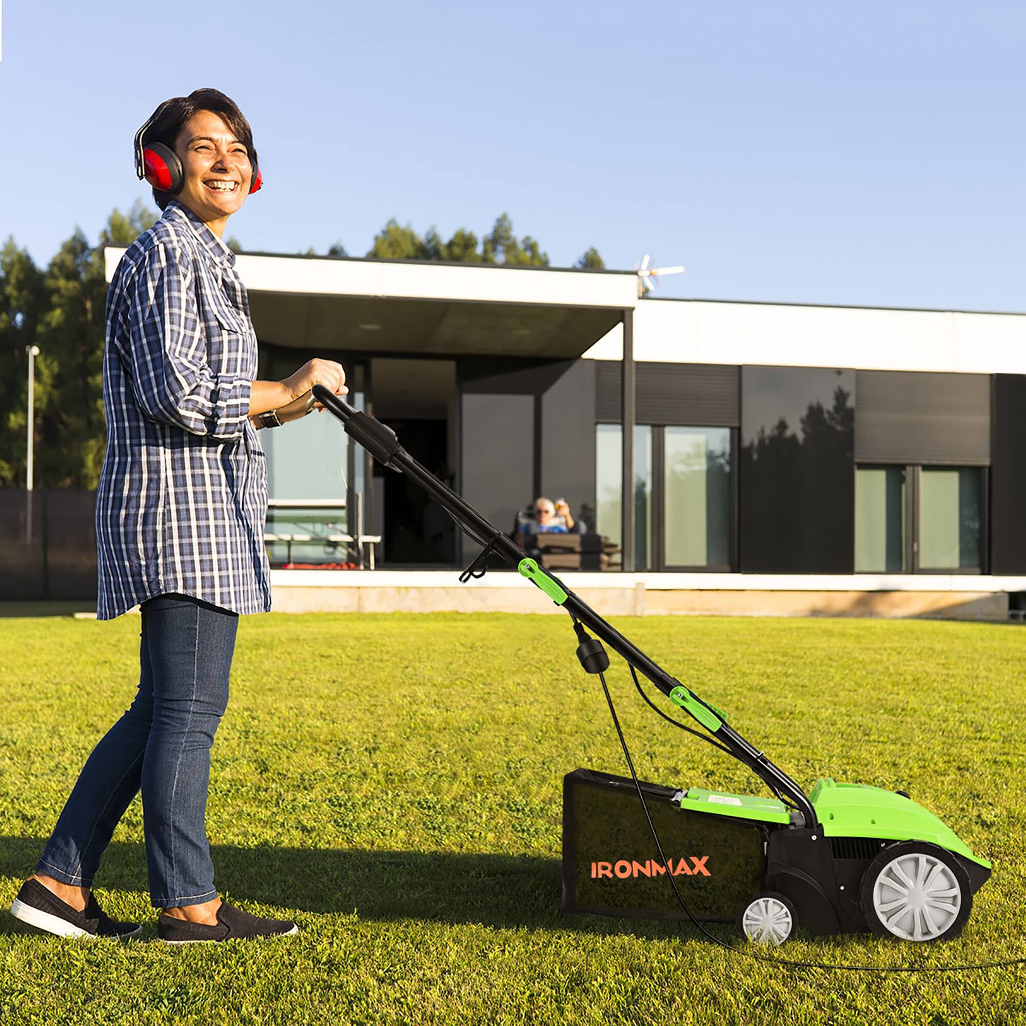 Alt View 7. Costway - Costway 12Amp Corded Scarifier 13" Electric Lawn Dethatcher with 40L/11-Gal Collection Bag - Green.