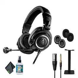 Bundle - Audio-Technica - ATH-M50xSTS XLR StreamSet Streaming Headset, Headphone stand