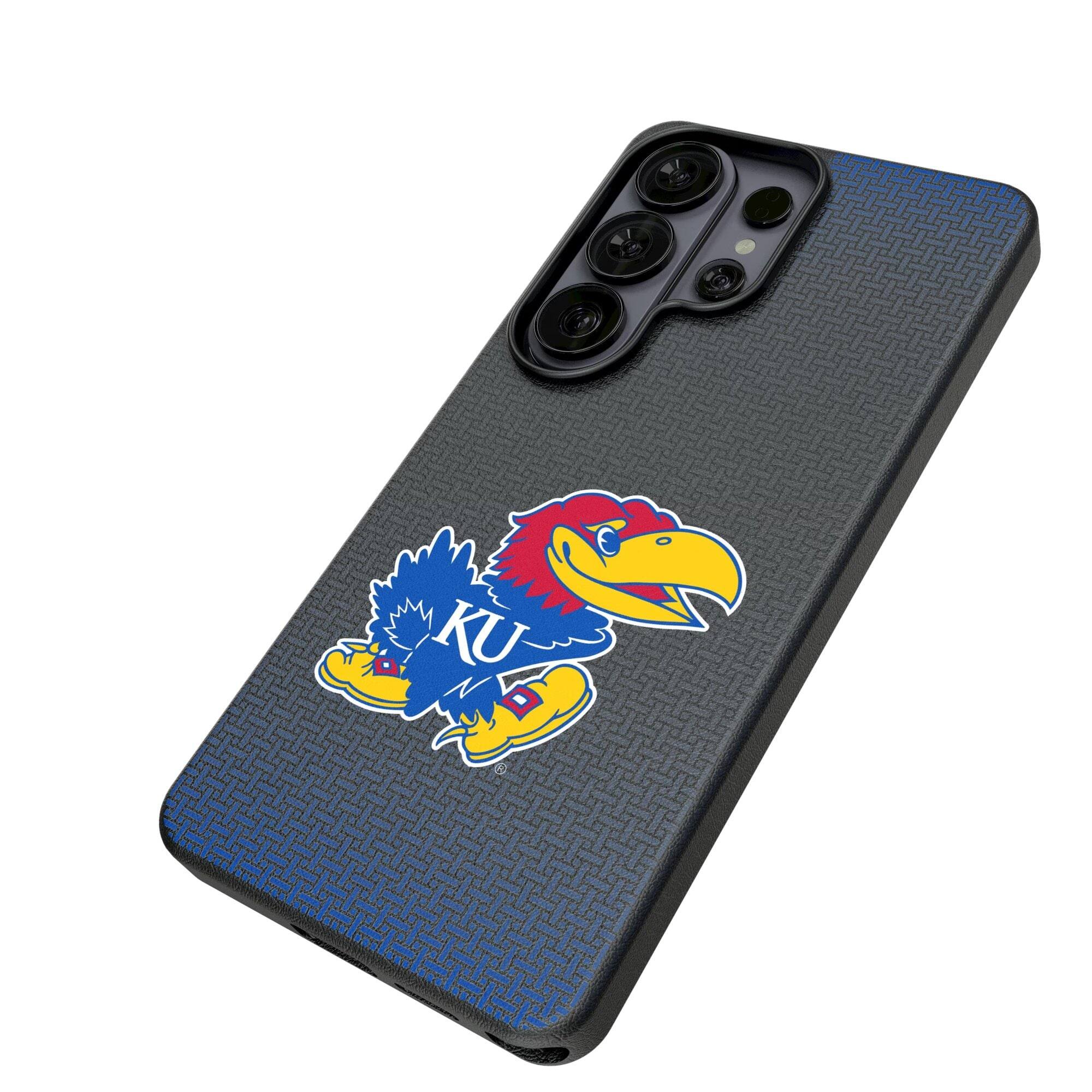 Alt View 1. Keyscaper - Kansas Jayhawks Linen Galaxy Magnetic Bump Case - S25 - Black.
