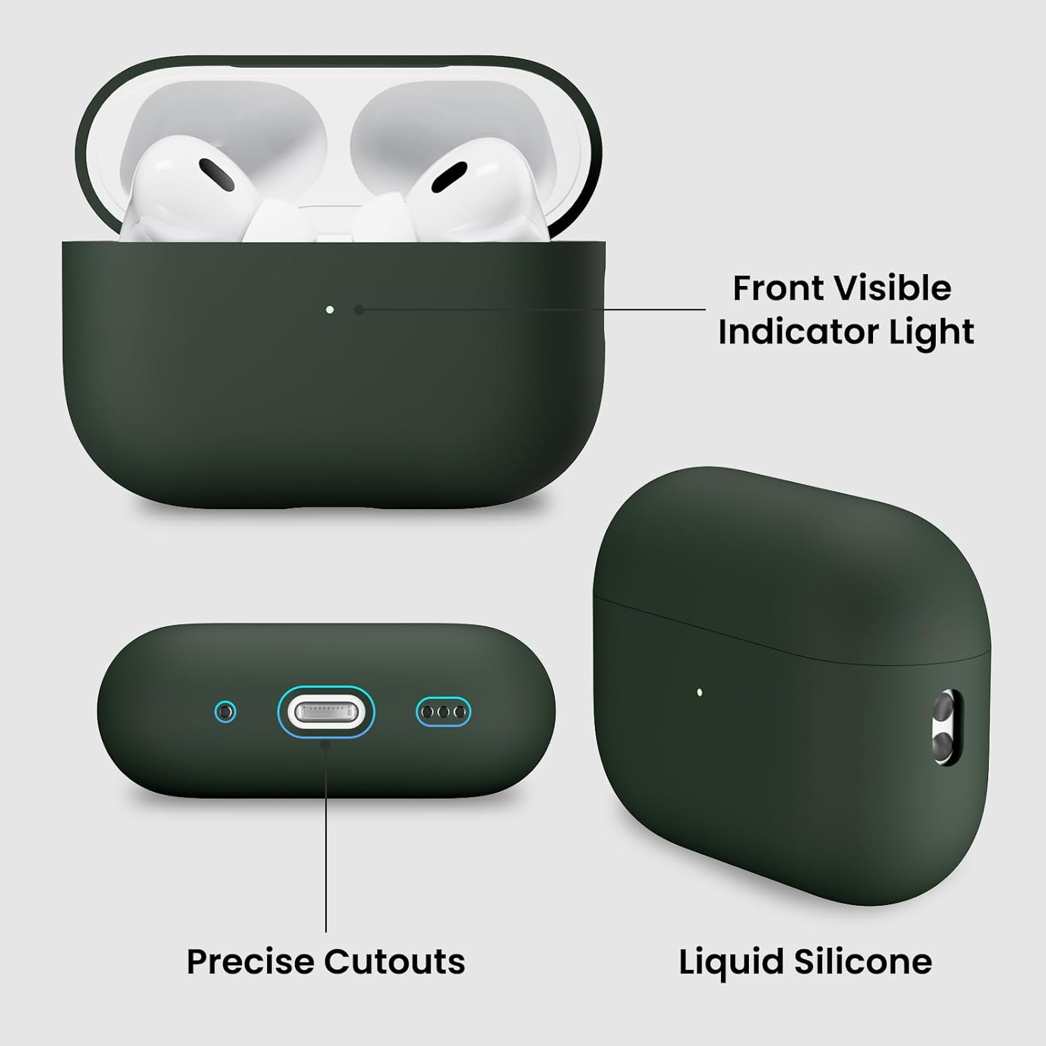 Front Visible Indicator Light, Precise Cutouts, Liquid Silicone