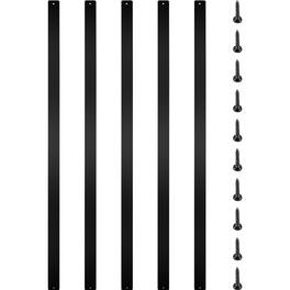 VEVOR - Deck Balusters, 76 Pack Metal Deck Spindles, 29.5"x1"x0.2" Staircase Baluster with Screws, Aluminum Alloy Deck Railing - Black
