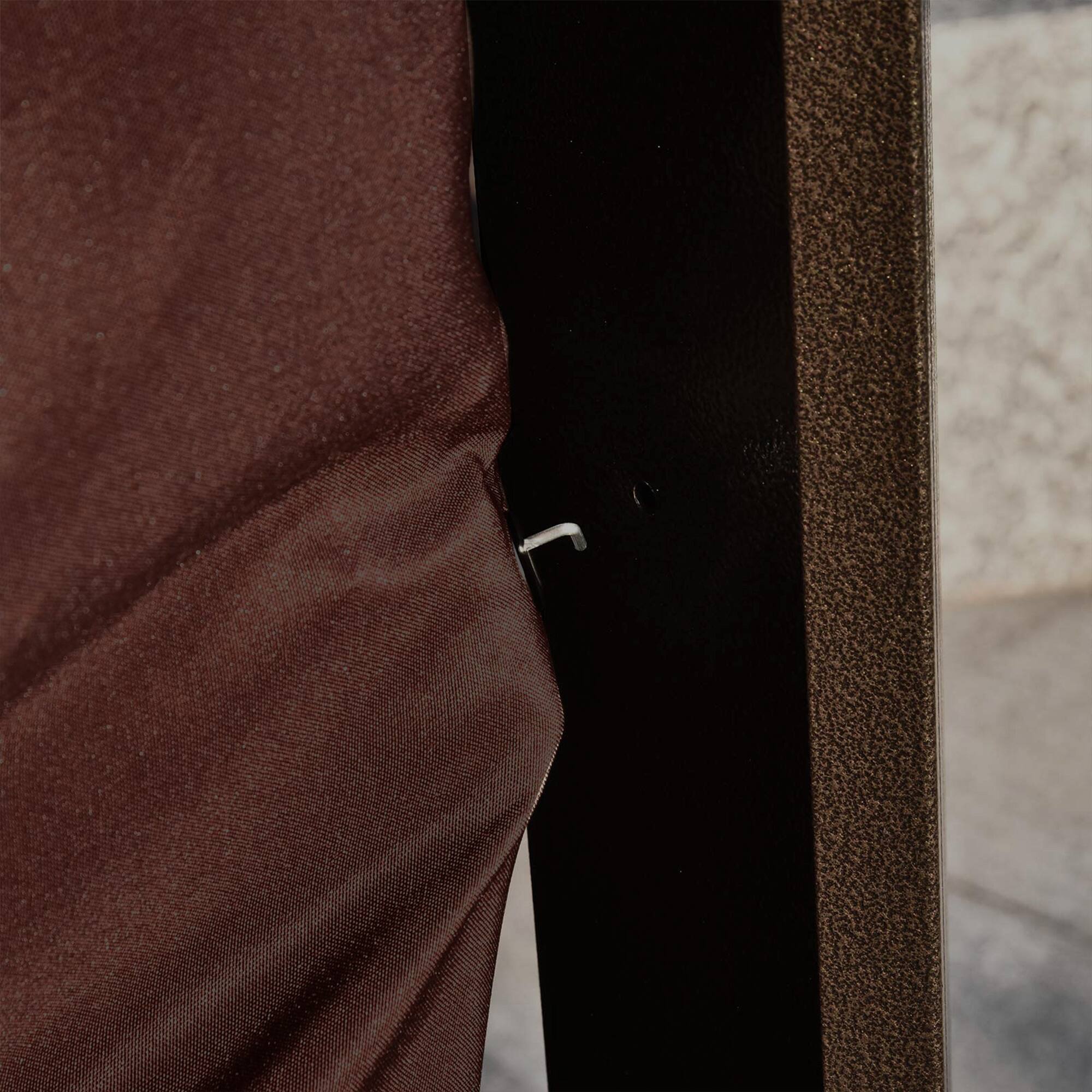 Alt View 7. Outsunny - 10' x 12' Hardtop Gazebo with Curtains and Netting, Permanent Pavilion Metal Single Roof Gazebo Canopy - Brown.