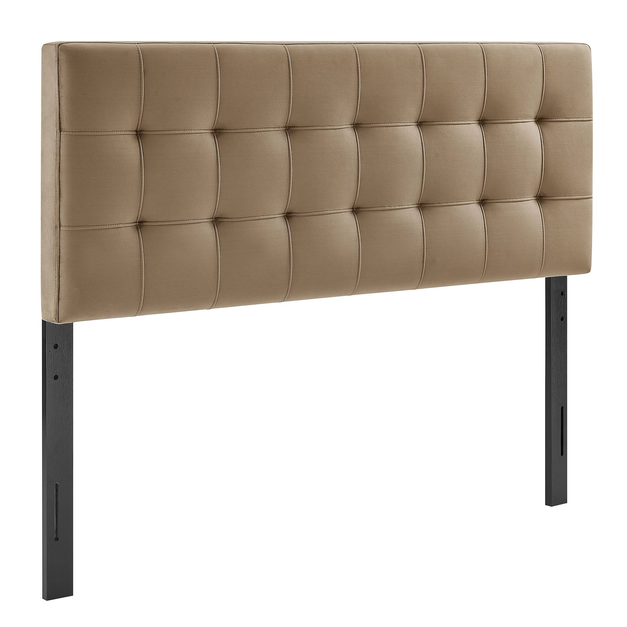 Angle. Modway - Lily Biscuit Tufted Performance Velvet Headboard by Modway - Taupe.