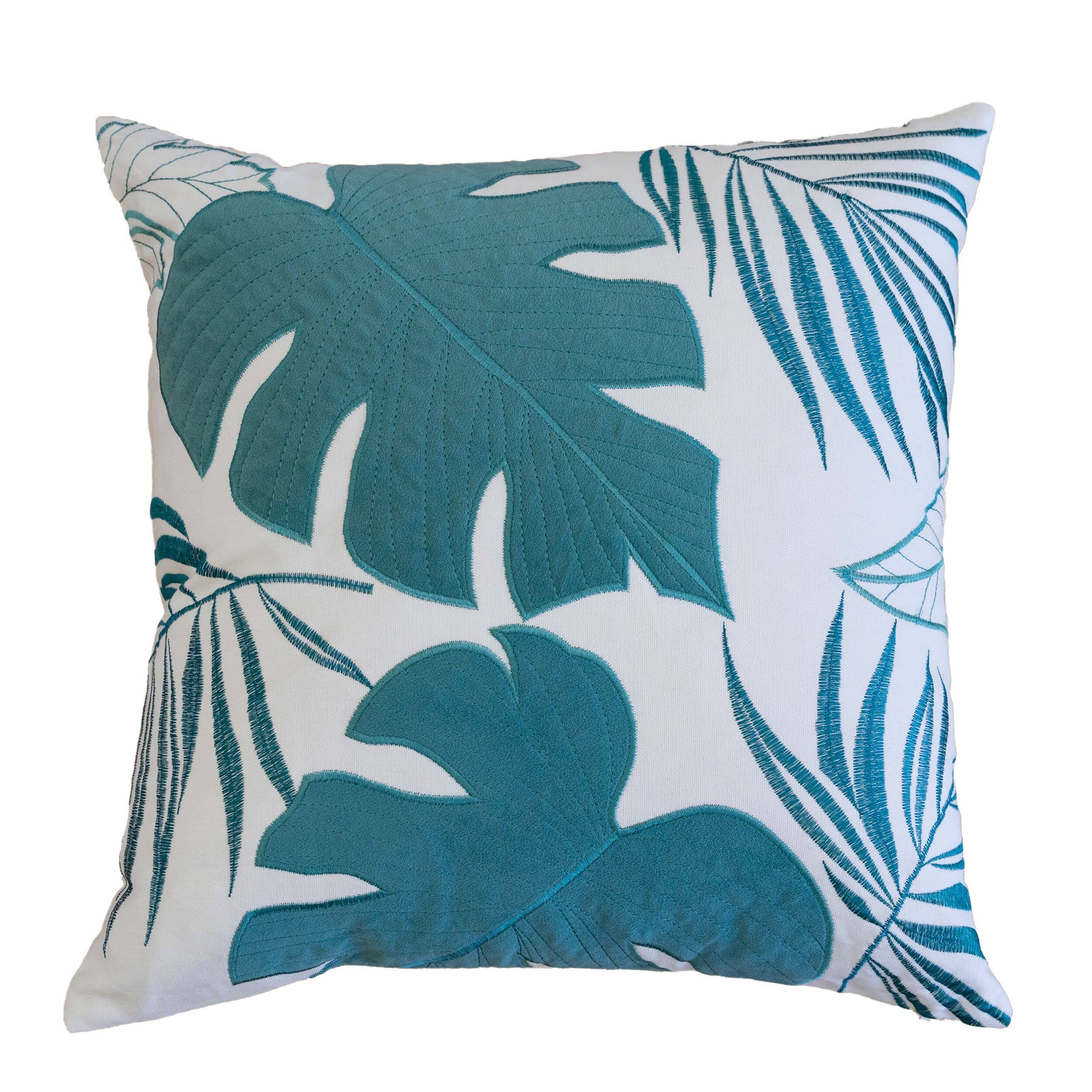 Front. TinyHomie - Autumn Vibes Leaf Accent Pillow - Blue.