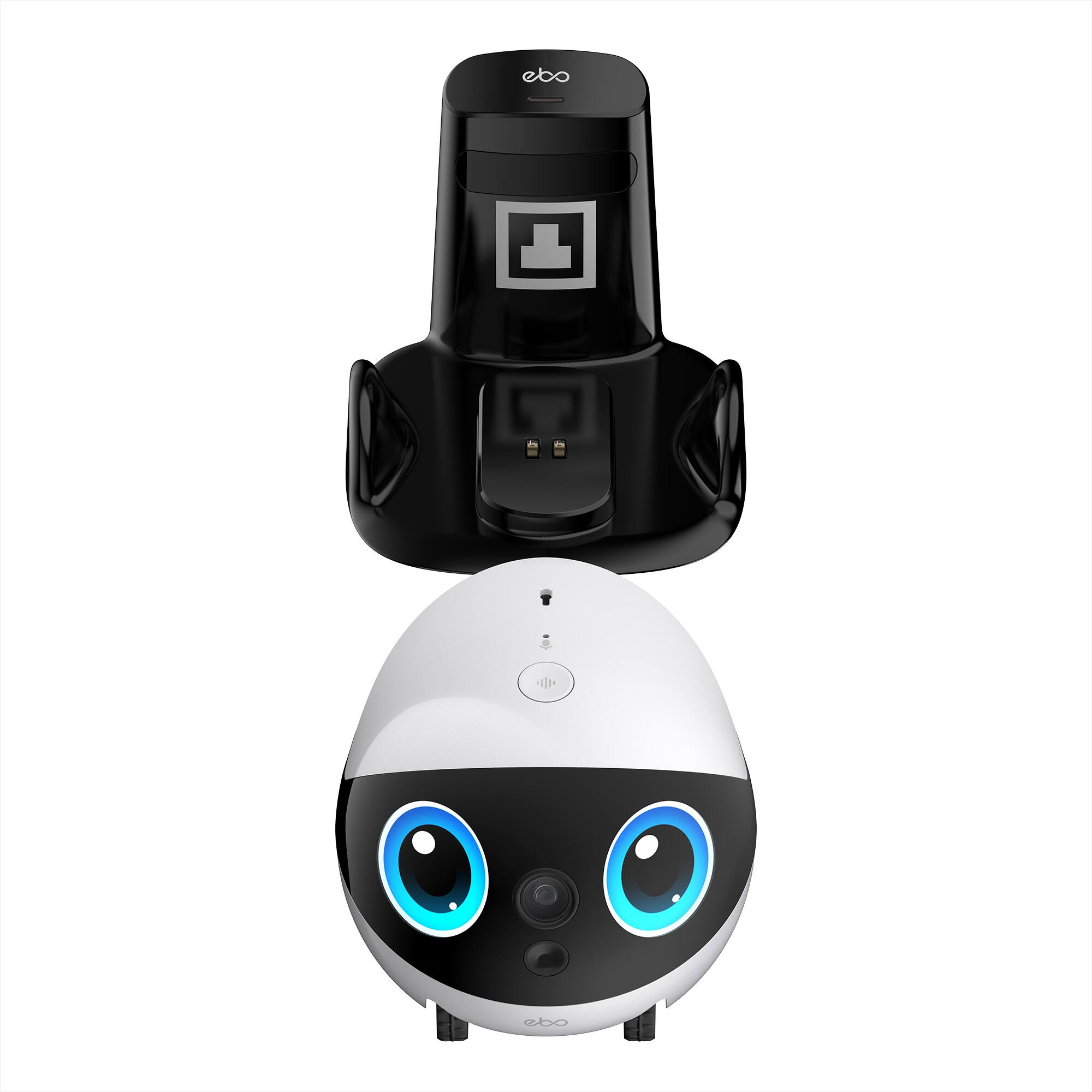 Alt View 15. Enabot - EBO Air 2 Plus FamilyBot with 3K Res, AI Assistant, 2-Way Video, Smart Patrol, 32-GB SD Card, Charging Dock, AC Adapter - Lunar White.