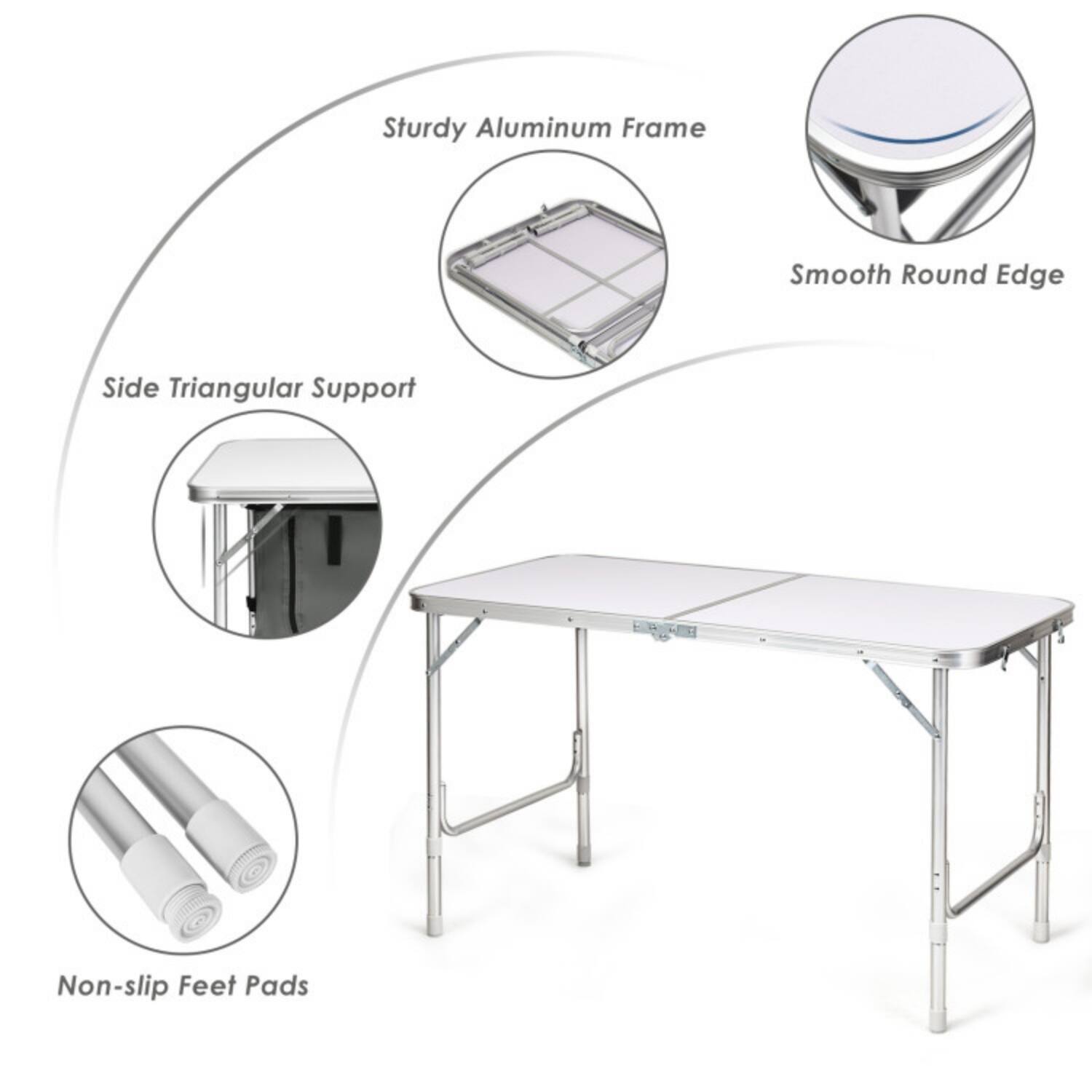Sturdy Aluminum Frame  
Smooth Round Edge  
Side Triangular Support  
Non-slip Feet Pads