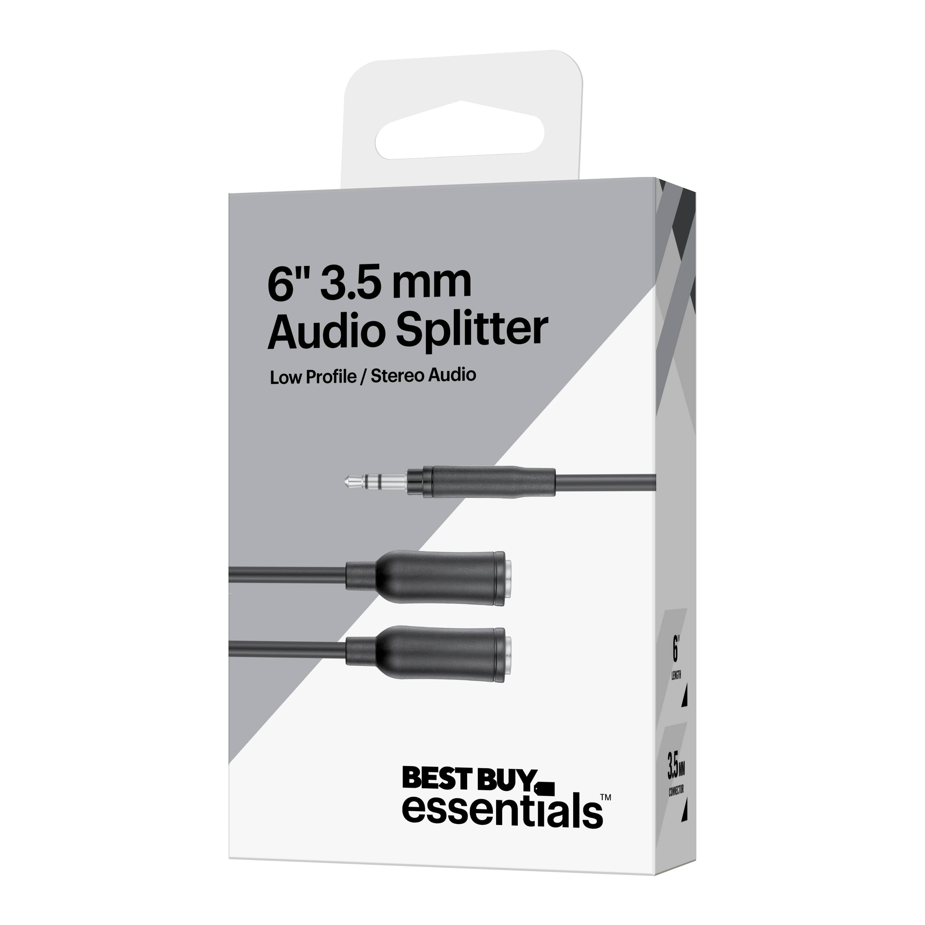 6" 3.5 mm Audio Splitter Low Profile/Stereo Audio 5 D BEST BUY essentials