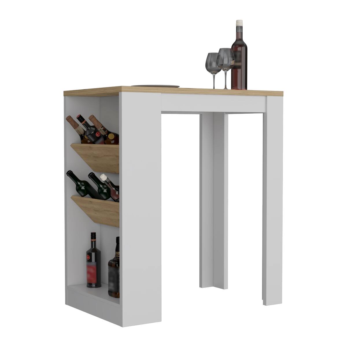 Loheer Modern Stationary Kitchen Island Rectangular Multicolor - Best Buy