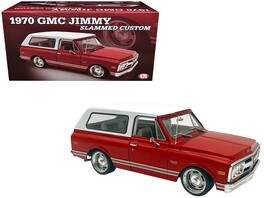 ACME - 1970 GMC Jimmy Red Metallic with White Top "Slammed Custom" Limited Edition to 402 pieces Worldwide 1/18 - Red and white