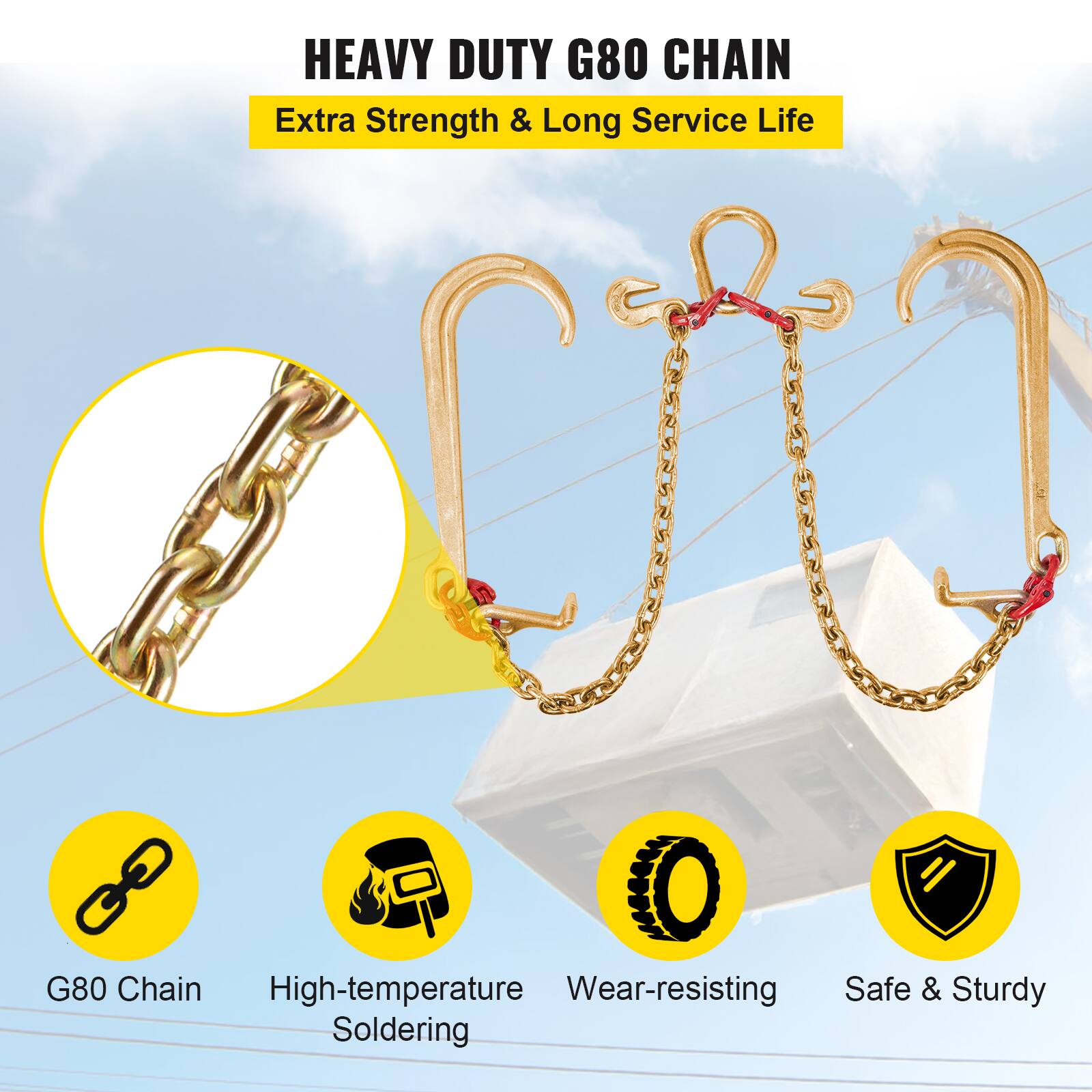 HEAVY DUTY G80 CHAIN  
Extra Strength & Long Service Life  

G80 Chain  
High-temperature Soldering  
Wear-resisting  
Safe & Sturdy