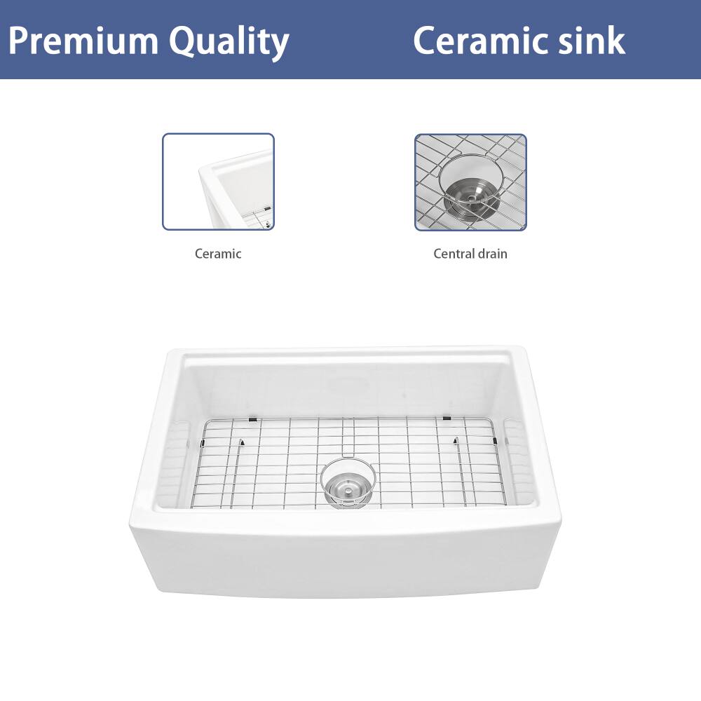 Premium Quality Ceramic sink  
- Ceramic  
- Central drain