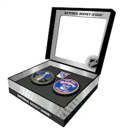 Mustang Drinkware - New York Rangers Stanley Cup Retro Puck & 3D Cup Puck Gift Box Set - Multicolor