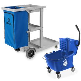 Dryser - Commercial Housekeeping Cart and Commercial Mop Bucket - 26 Qt - Blue