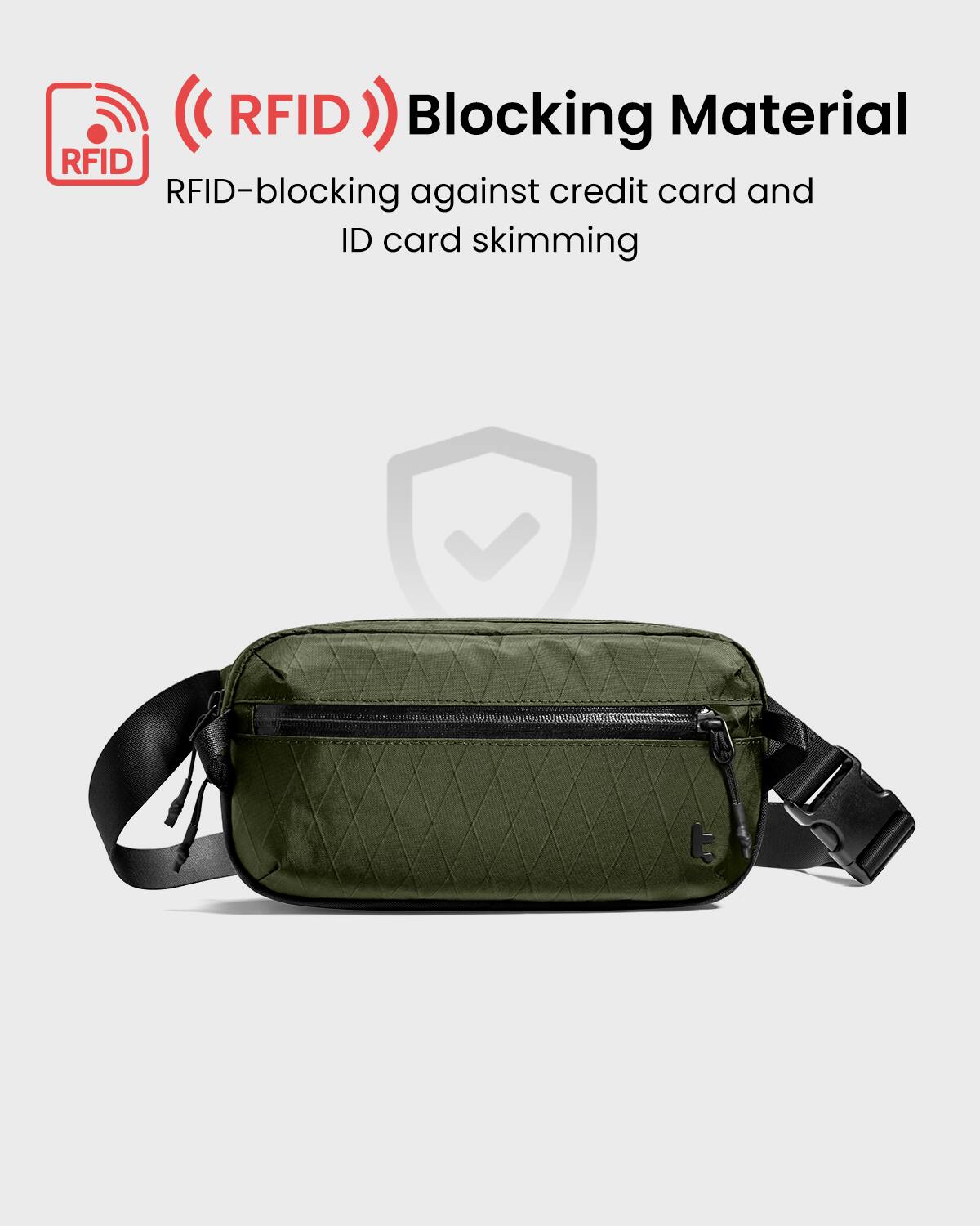 RFID Blocking Material: RFID-blocking against credit card and ID card skimming.