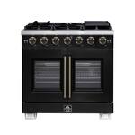 Forno Appliances - Capriasca 5.36 Cu. Ft. Freestanding Gas Convection Range with French Doors and Rotisserie Air Fryer - Black