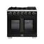 Forno Appliances - Capriasca 5.36 Cu. Ft. Freestanding Gas Convection Range with French Doors and Rotisserie Air Fryer - Black