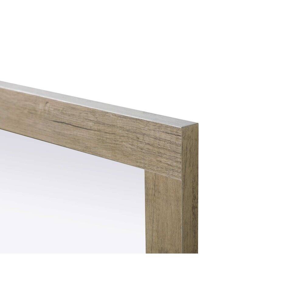 Left. Elegant Kitchen and Bath - Noah Wooden Rectangle Mirror 42 x 36 in Natural Oak - Natural Oak.