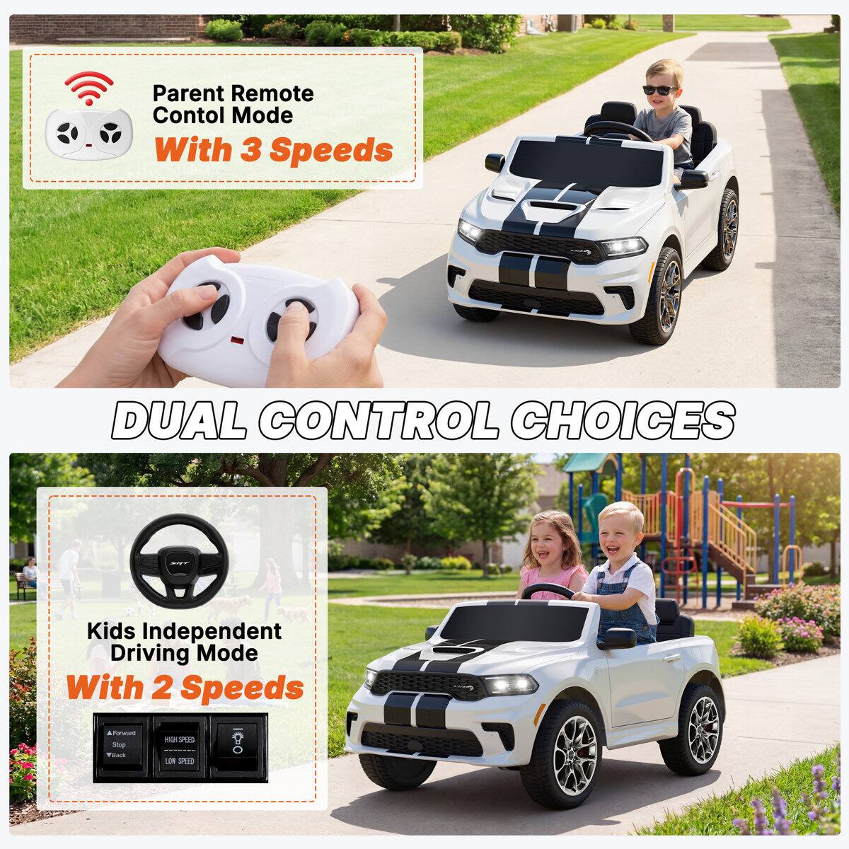 Parent Remote Control Mode With 3 Speeds

DUAL CONTROL CHOICES

Kids Independent Driving Mode With 2 Speeds

A Forward Stop

SPEED

Vitack

LOW SPEED