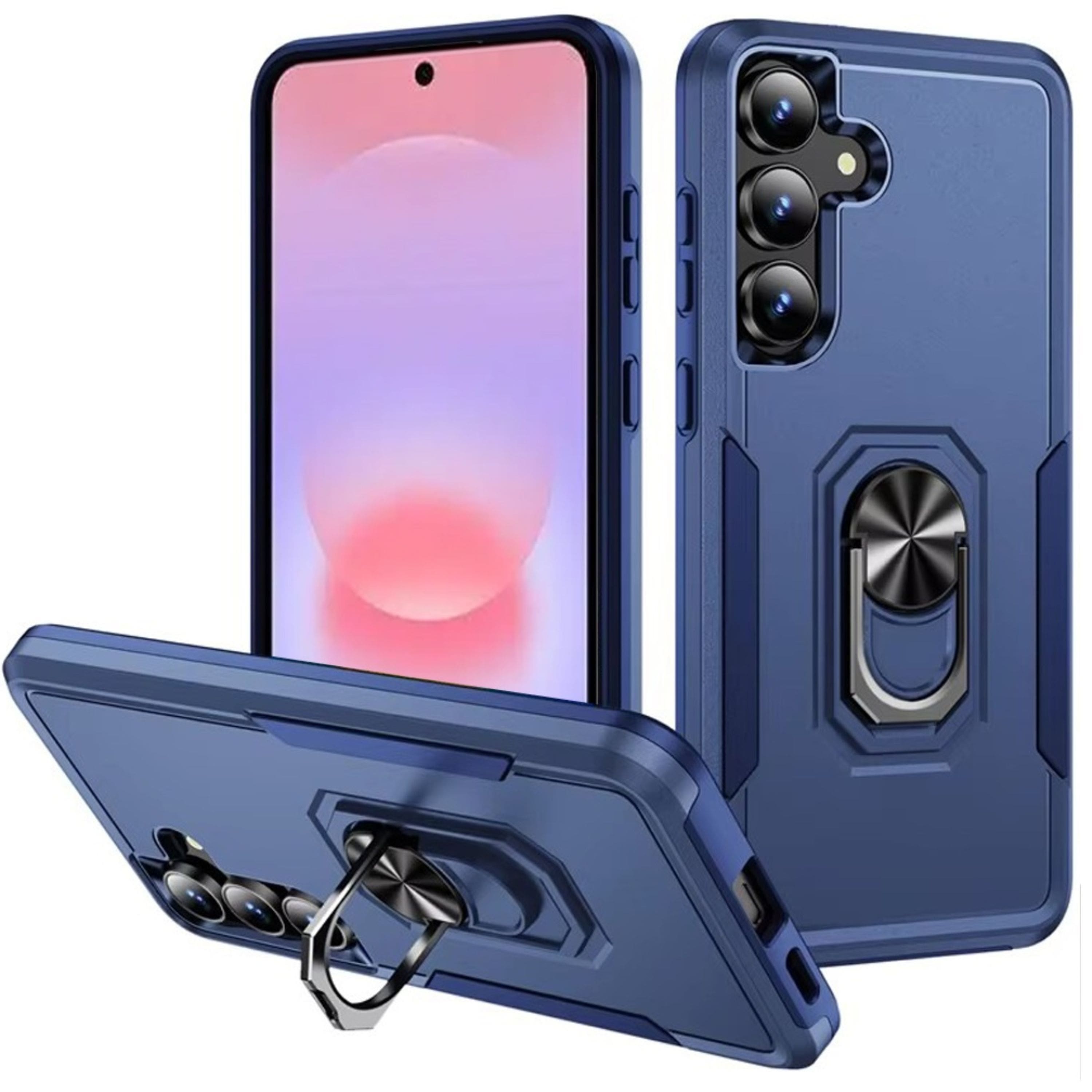 Kitcheniva - Fused Rugged Case With Metal Ring Stand And Tempered Glass For Samsung Galaxy A37 - Dark Blue price history on PriceWatchPro