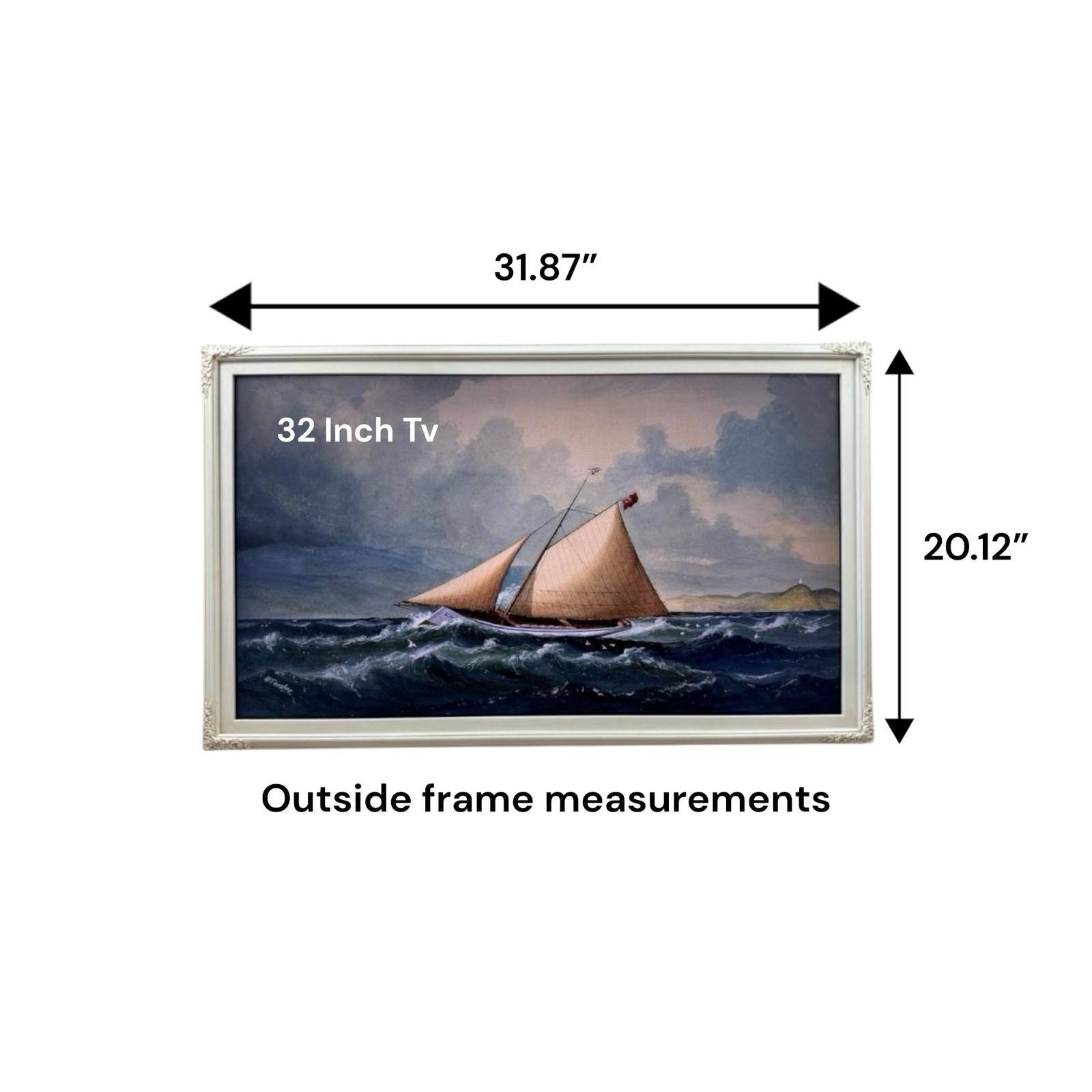 31.87" 32 Inch Tv 20.12" Outside frame measurements