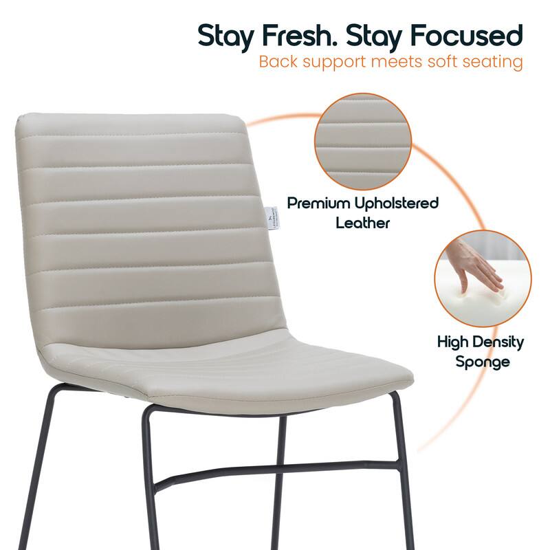 Stay Fresh. Stay Focused  
Back support meets soft seating  

Premium Upholstered Leather  
High Density Sponge