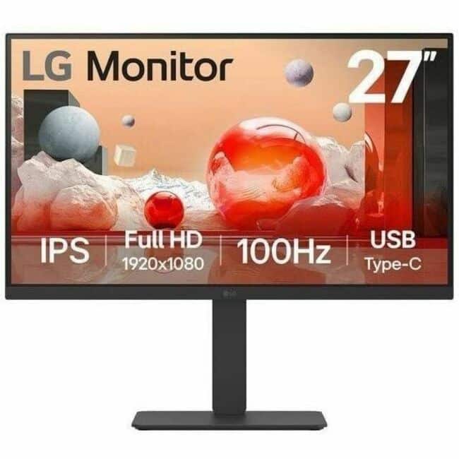 LG - 27BA650-B 27" Class Full HD LCD Monitor - 16:9 - Matte 27" Viewable - In-plane Switching (IPS) Technology - Black