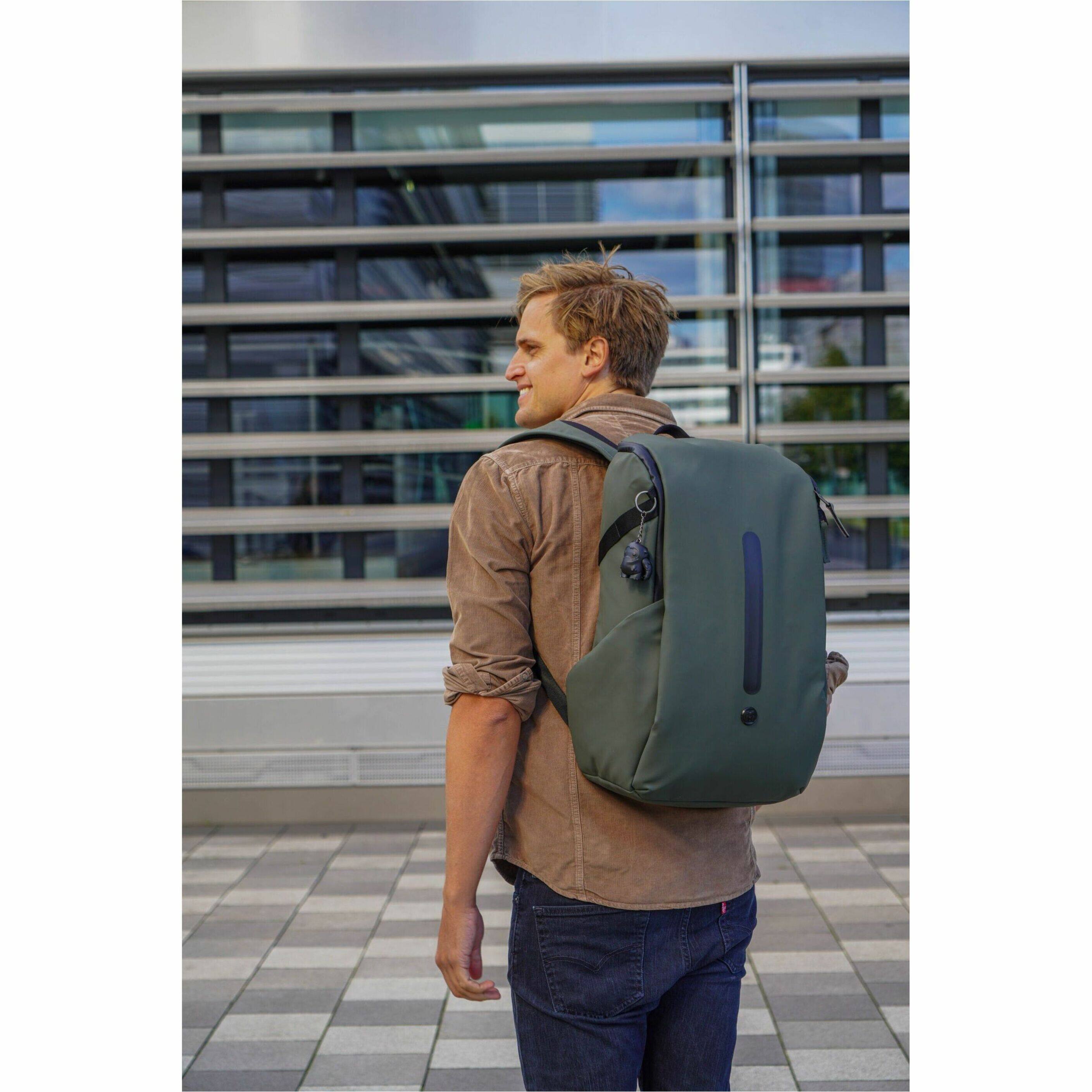 Alt View 40. Swissdigital Design - LAMONE L LED TSA-Friendly Water-Resistant Backpack With USB Charging Port  RFID Protection and Fits Up to 16″ Laptop - Dark Green.