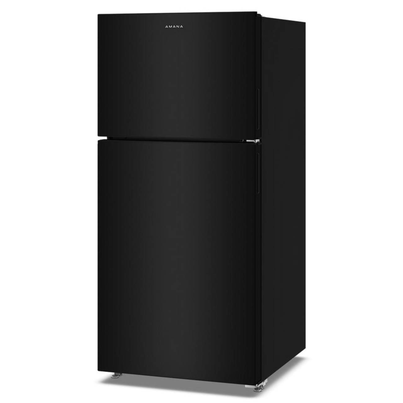 Left. Amana - 30 in. Wide 19 cu. ft. Garage Ready Top-Freezer Refrigerator and - Black.